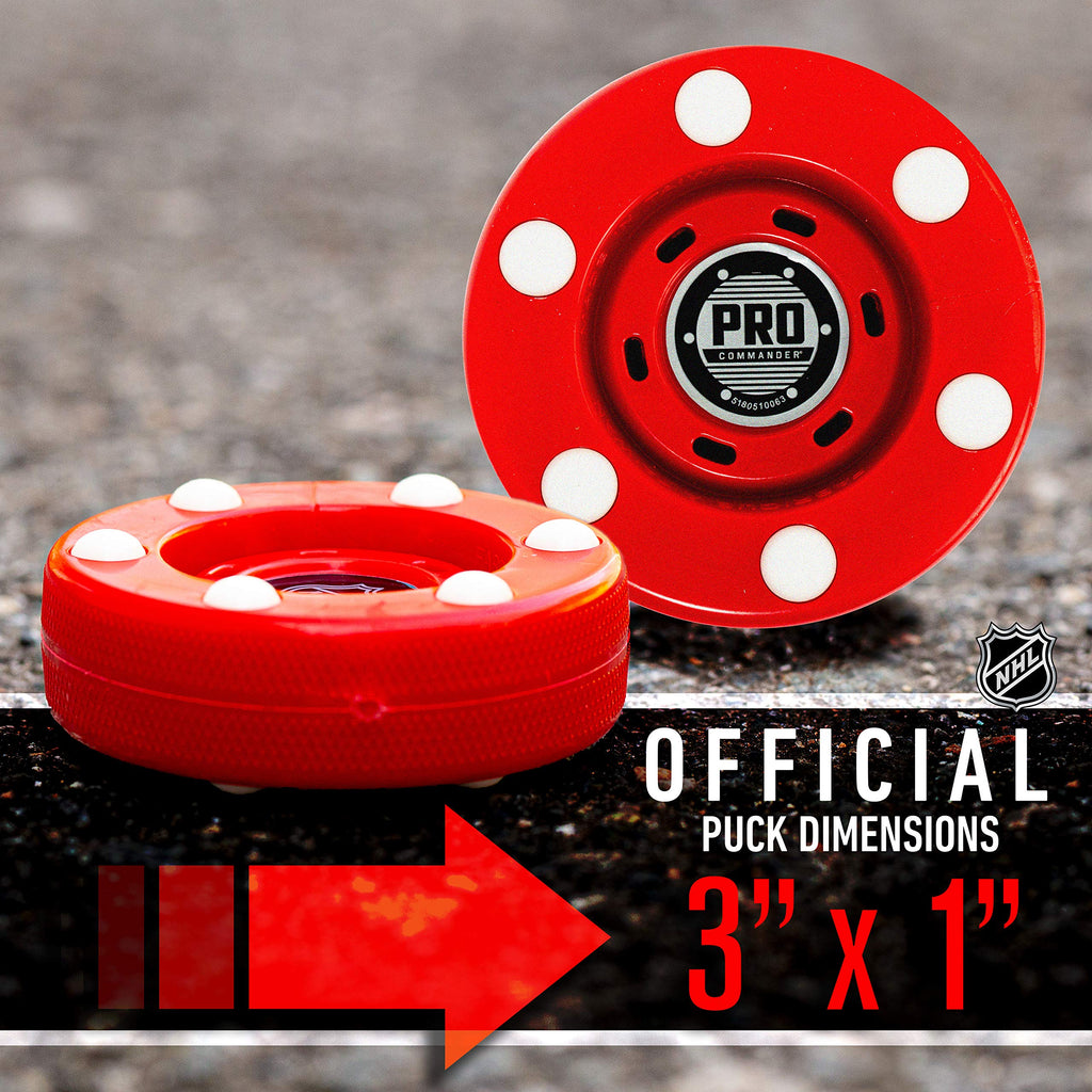 Franklin Sports Nhl Street Roller Hockey Pucks - (6) Pro Commander Outdoor Roller Hockey Pucks For Practice + Training - Outdoor