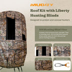 Muddy Roof Kit Hunting Gear, Hunting Accessories Compatible With Liberty Tripod Stand, Full Surround Deer Blind Hunting Blind W/