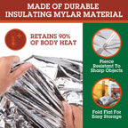 Emergency Thermal Tent- Reflective Mylar Survival Shelter- Xl Size Waterproof Tube Tent Retains Heat And Fits 2 Adults In All We