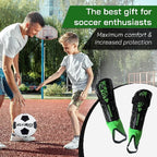 Malaga Soccer Shin Guard with Adjustable Straps-Black/N. Green - Vizari Sports