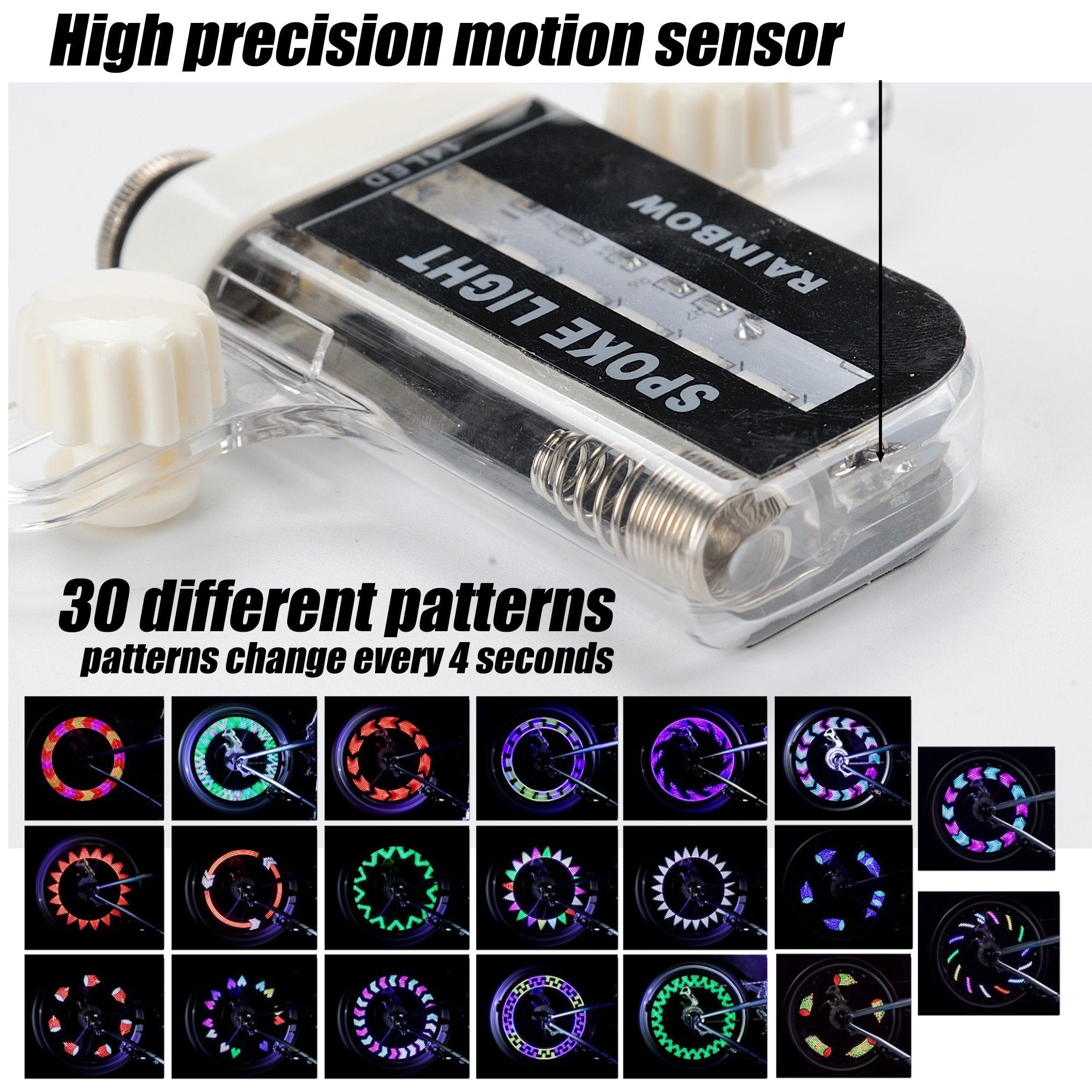 Daway Led Bike Wheel Lights - A12 Waterproof Cool Bicycle Tire Light (2 Pack), Safety Spoke Lights For Kids Adults Boys Girls Ch