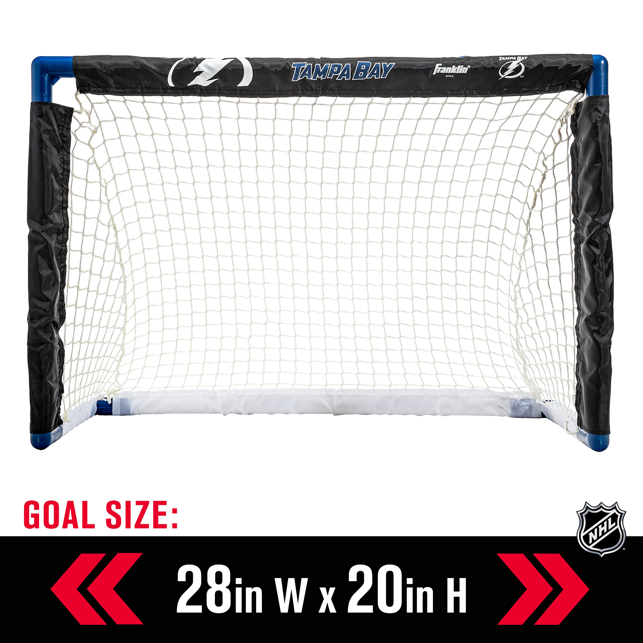 Franklin Sports Unisex Teen Franklin Sports Tampa Bay Lightning Mini Hockey Set Knee Hockey Goal Ball 2 Hockey Stick Combo, Tamp