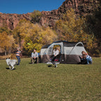 Wenzel Aspen Hills 8P Camp Cabin Tent - Huge 8 Person Car Camping Shelter, Fits 3 Queen Airbeds, 4 Windows, Waterproof Fly, 10 Y