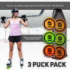 Franklin Sports Nhl Street Hockey Pucks - No Bounce Indoor + Outdoor Street + Roller Hockey Puck - Official Size For Games - 3 P