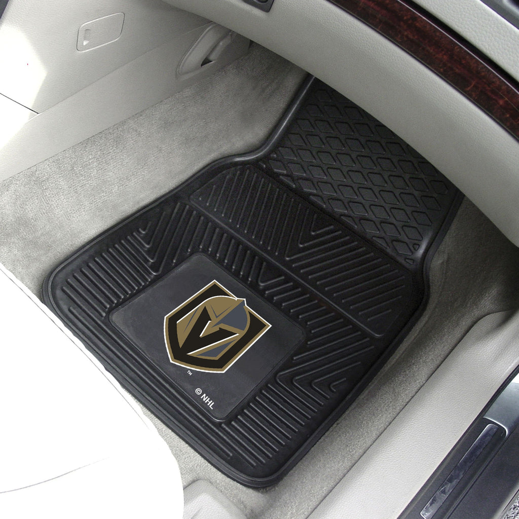 Fanmats 22901 Vegas Golden Knights 2-Piece Heavy Duty Vinyl Car Mat Set, Front Row Floor Mats, All Weather Protection, Universal