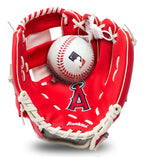 Franklin Sports Mlb Youth Teeball Glove + Foam Ball Set - Kids Los Angeles Angels Baseball + Teeball Mitt And Ball - Perfect Fir