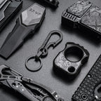 Keyunity Km01 Titanium Edc Keychain Clip With Bottle Opener, Quick Release Carabiner Key Ring Holder For Men (Pvd Black)