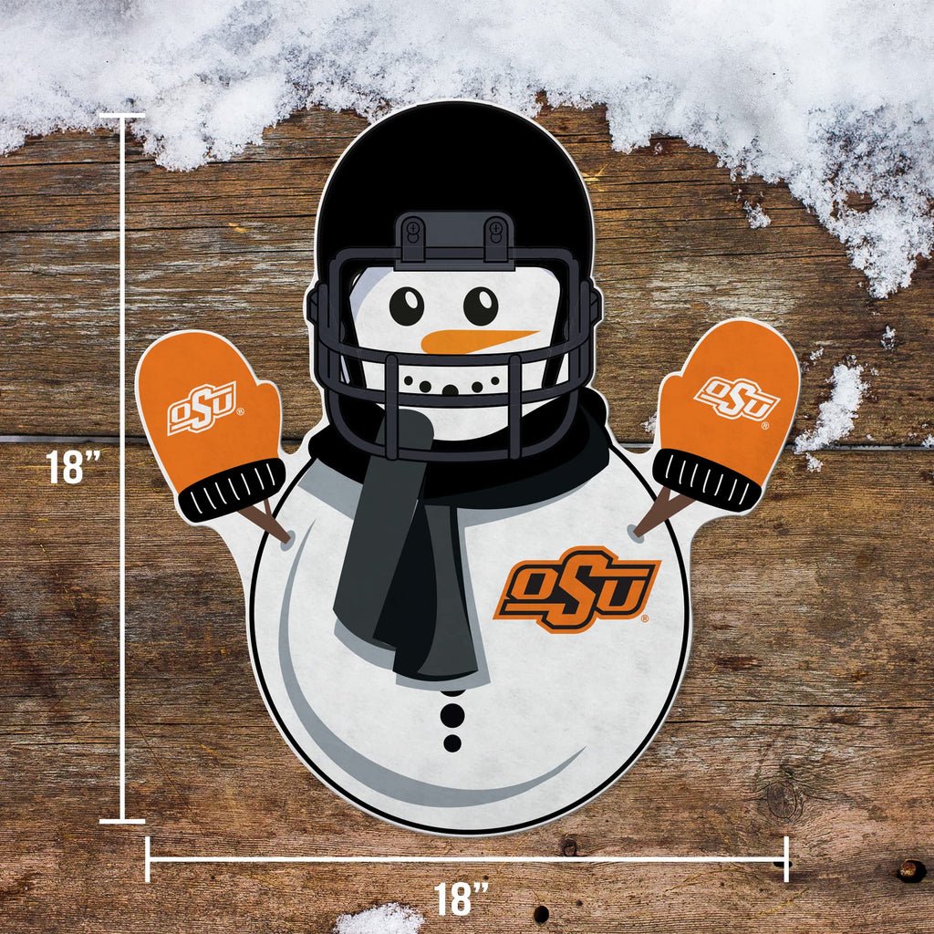 Rico Industries Ncaa Oklahoma State Cowboys Snowman Shape Cut Pennant - Home And Living Room D  Cor - Soft Felt Ez To Hang