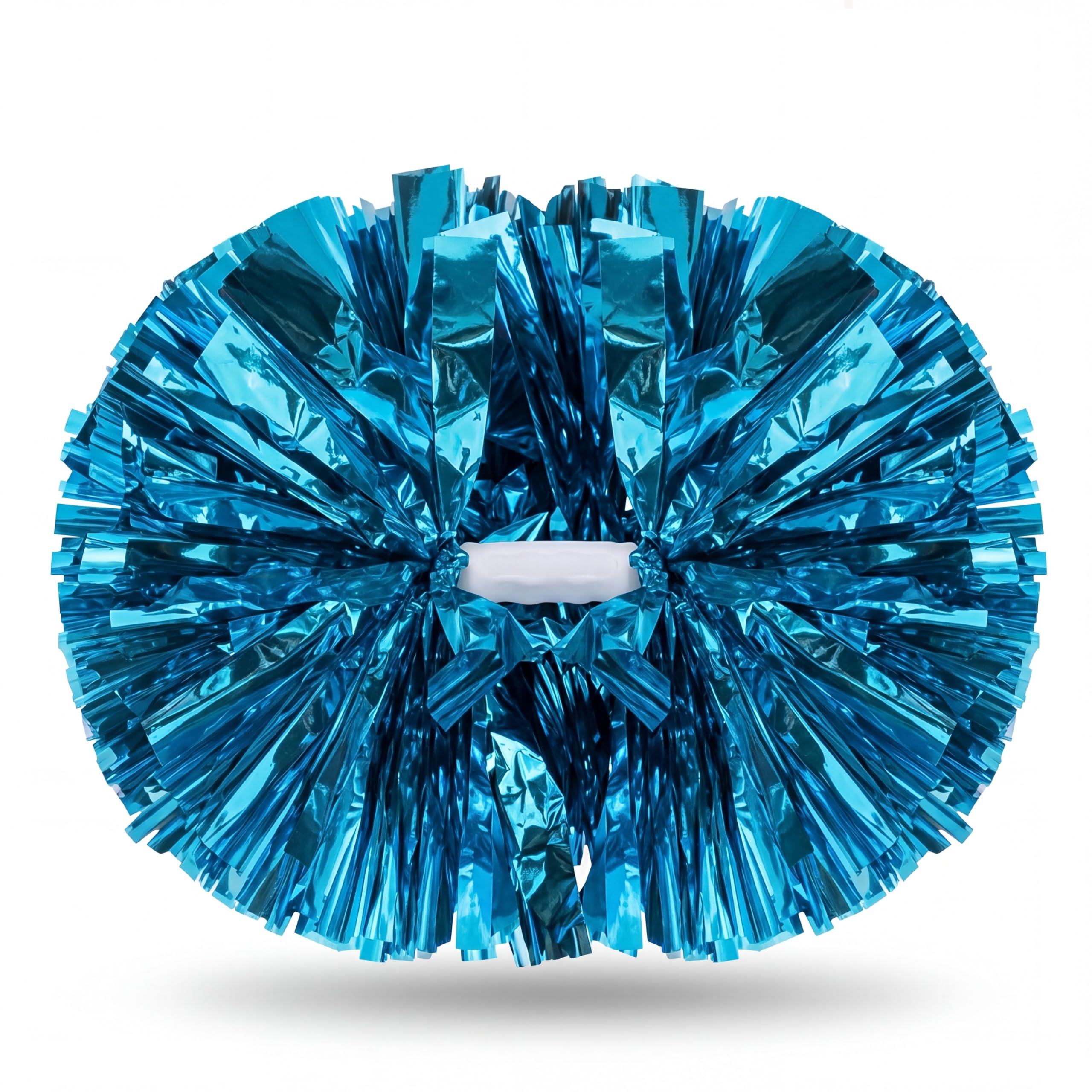 WILLBOND 1pcs Cheerleading Pom Poms Bulk Metallic Foil Cheerleader Pompoms with Baton Handle for 2026 Soccerball Basketball Chee