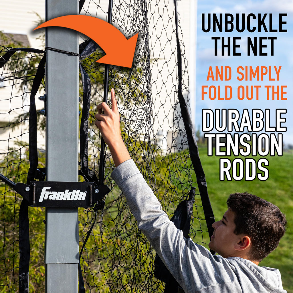 Franklin Sports Xl Defender Pro Basketball Rebounder Net - 14' Ft. X 8' Ft. Rebounding Net For Outdoor + Driveway Basketball Hoo