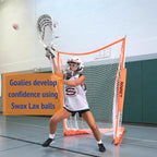 Swax Lax Lacrosse Training Ball - Indoor Outdoor Practice Less Bounce & Rebounds (1 Neon Lax Sticks)
