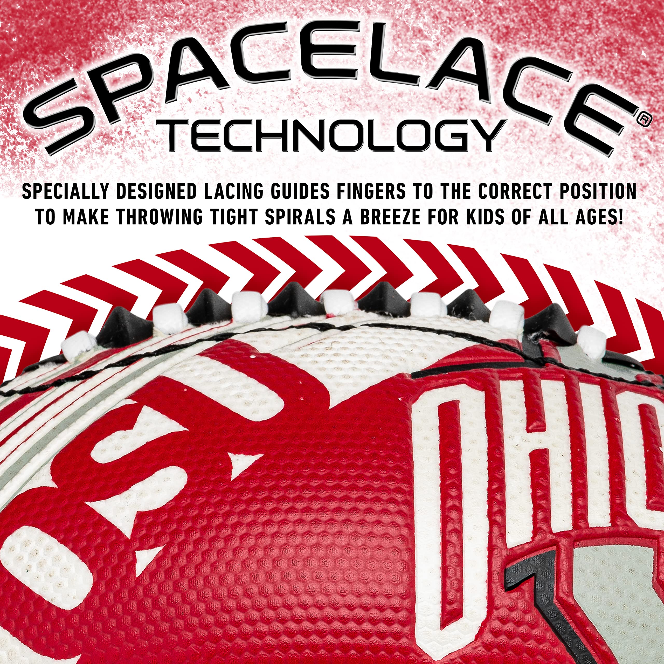 Franklin Sports Ohio State Foam Football - Youth Mini Football For Kids - 8.5'' Junior Soft Foam Ball - Spacelace Easy Grip Cove