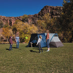 Wenzel Aspen Hills 8P Camp Cabin Tent - Huge 8 Person Car Camping Shelter, Fits 3 Queen Airbeds, 4 Windows, Waterproof Fly, 10 Y