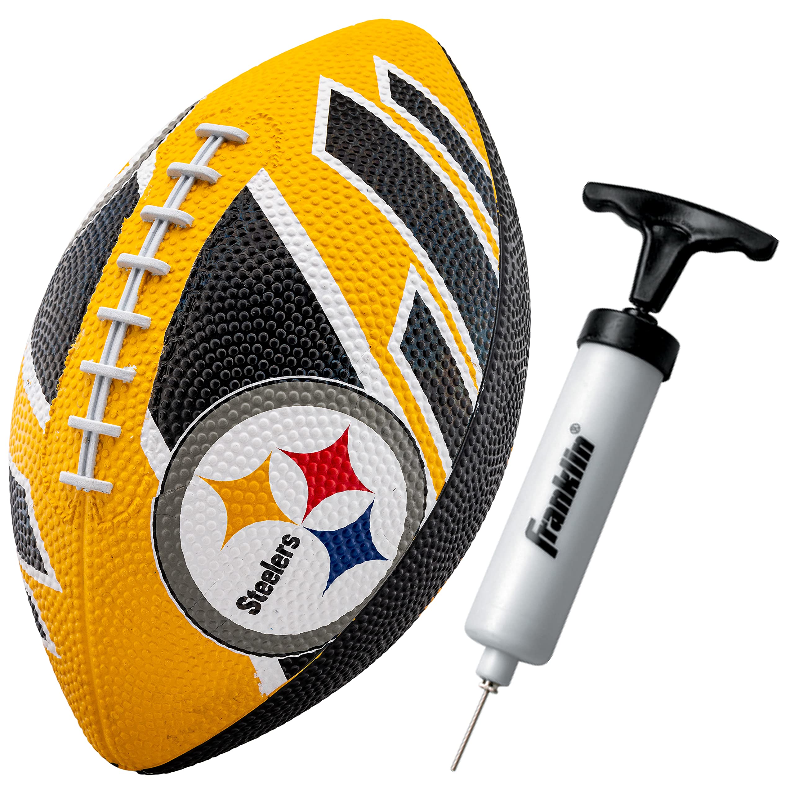 Franklin Sports NFL Pittsburgh Steelers Football - Youth Football - Mini 8.5 Rubber Ball - Perfect for Kids - Team Logos and Col