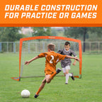 GoSports Team Tone 6 ft x 4 ft Portable Soccer Goal for Kids - Pop Up Net for Backyard - Orange