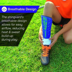 Malaga Soccer Shin Guard with Adjustable Straps-Blue/Green - Vizari Sports
