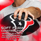 Franklin Sports Nfl Houston Texans Football - Kids Foam Football - Soft Football - Mini Size - Perfect For Gameday - 8.5'' 3D Lo