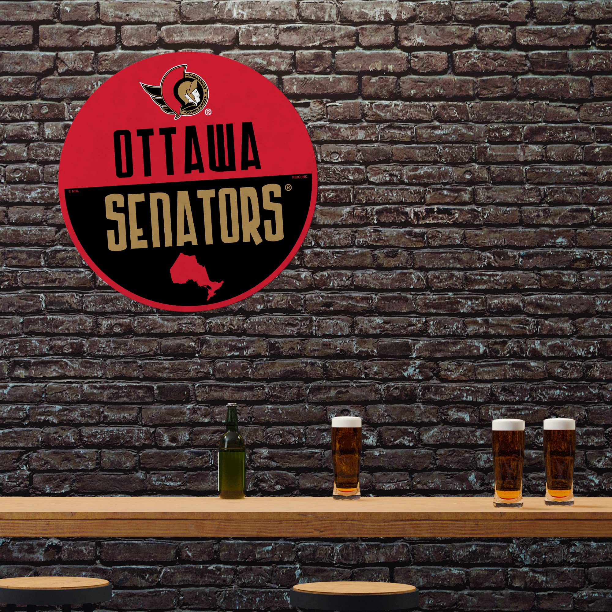 Rico Industries Nhl Ottawa Senators Classic Shape Cut Pennant - Home And Living Room D  Cor - Soft Felt Ez To Hang