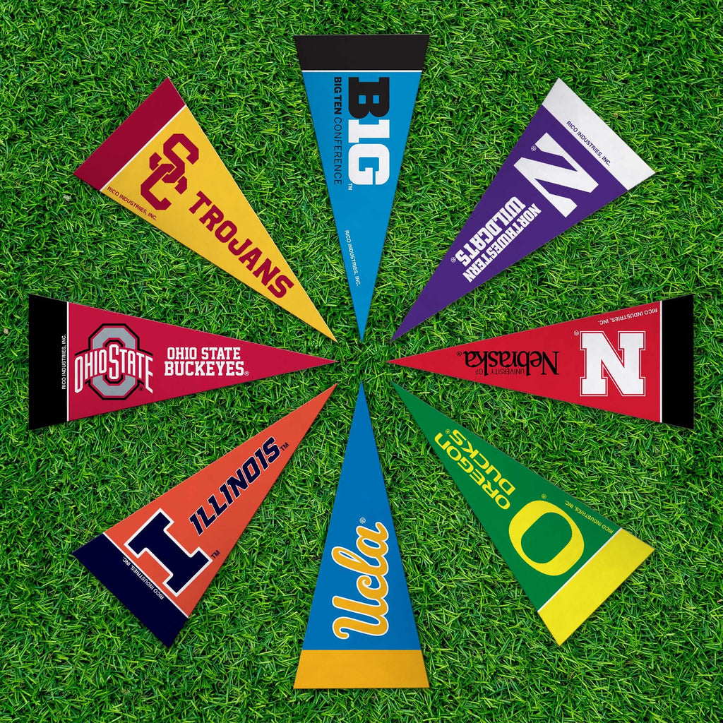 Rico Industries Ncaa Big Ten Complete 4'' X 9'' Felt Mini Pennant League Set (Includes All Teams)