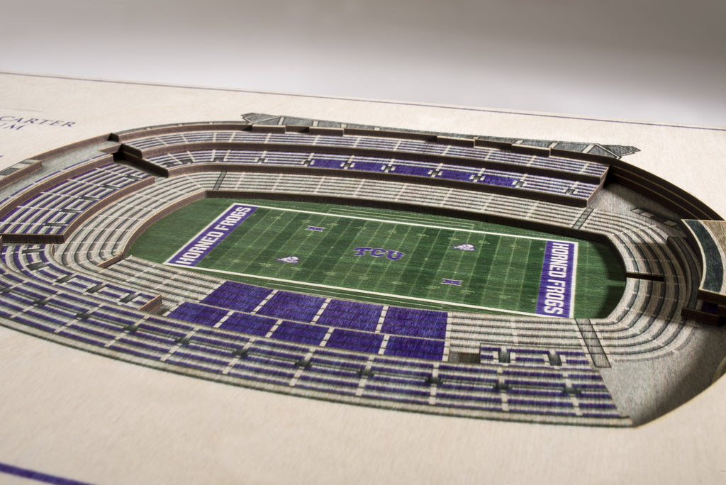Youthefan Ncaa Tcu Horned Frogs 5-Layer Stadiumview 3D Wall Art - Amon G. Carter Stadium