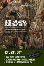 Realtree Multi-Purpose Ez Hanger Combo 3-Pack - 13   , 23   , 34    - Durable Tree Stand Bow And Gear Hanger For Hunting - Folda