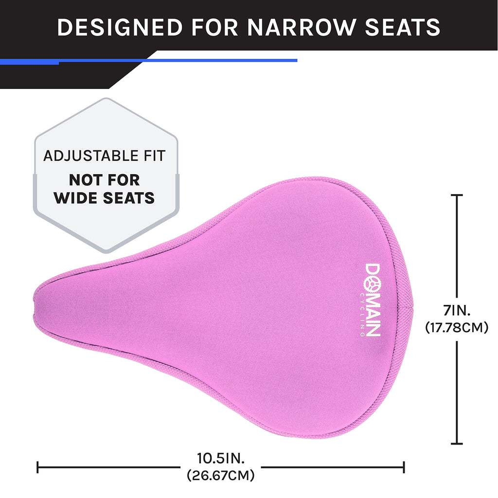 Domain Cycling Gel Bike Seat Cushion- Secure Peloton Fit For Smooth Stable Rides- Non-Slip Bicycle, Padded Bike Seat Cover For E