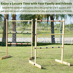 Apudarmis Ladder Toss Game Set, 35X26In Pine Wooden Golf Ladder Lawn Game With 6 Bolos Balls And Carrying Case - Outdoor Backyar