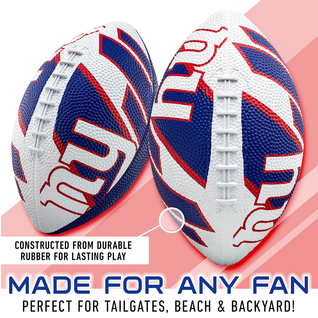 Franklin Sports Nfl New York Giants Football - Youth Football - Mini 8.5'' Rubber Ball - Perfect For Kids - Team Logos And Color