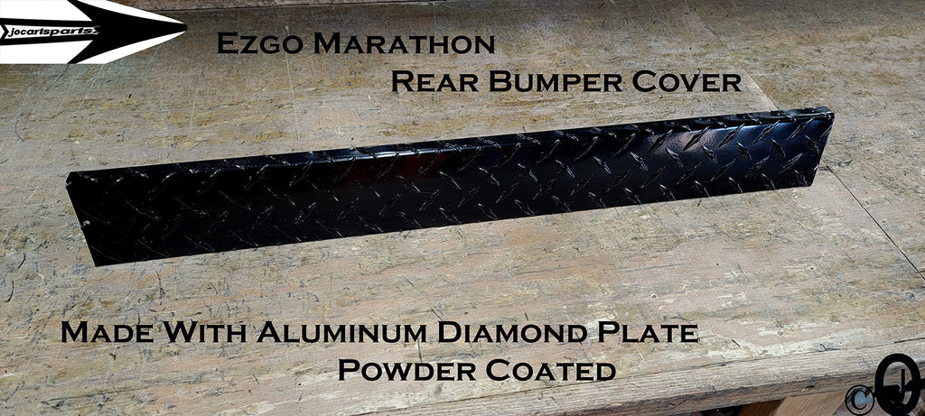 Fits Ezgo Marathon Golf Cart Powder Coated Aluminum Diamond Plate Rear Bumper Cover