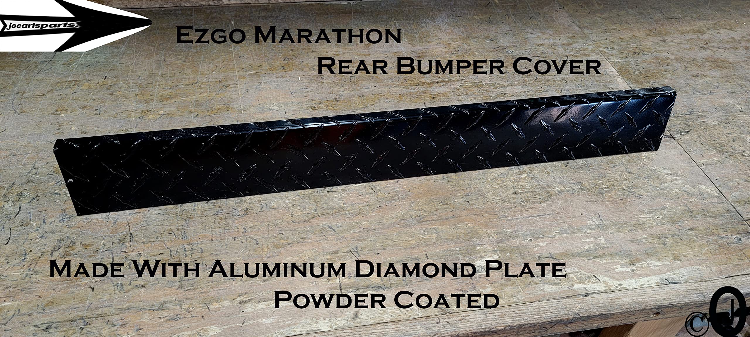 Fits Ezgo Marathon Golf Cart Powder Coated Aluminum Diamond Plate Rear Bumper Cover
