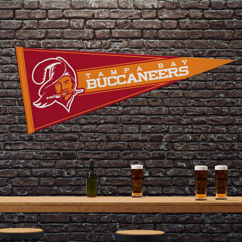 Rico Industries Nfl Football Tampa Bay Buccaneers Retro 12'' X 30'' Felt Wall D  Cor Pennant - Great For Home/Bed Room/Man Cave