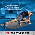 Spri 12Mm Pro Fitness Matt - Thick Exercise Mat For Floor Workouts, Sit-Ups, Push-Ups, Stretching, Toning, And General Fitness -
