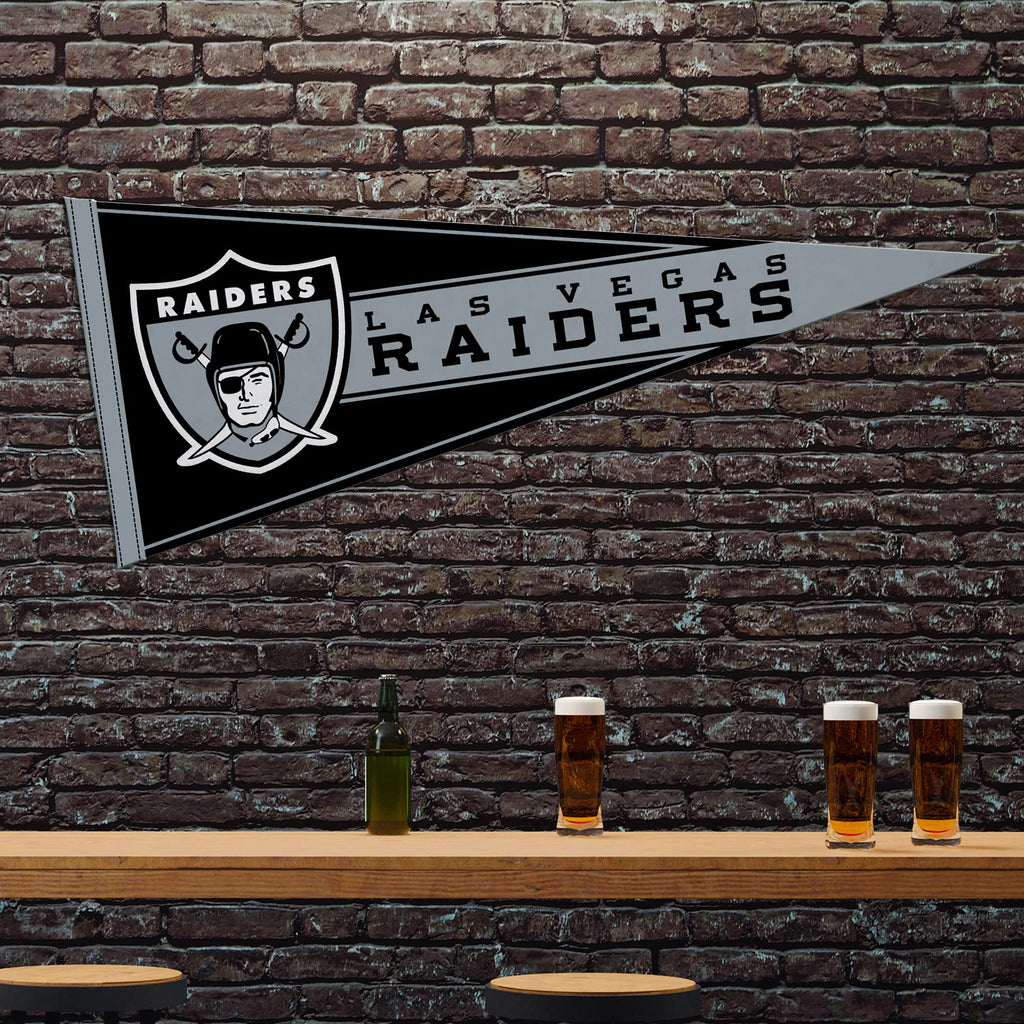 Rico Industries Nfl Football Las Vegas Raiders Retro 12'' X 30'' Felt Wall D  Cor Pennant - Great For Home/Bed Room/Man Cave D