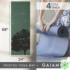 Gaiam Print Yoga Mat, Non Slip Exercise & Fitness Mat for All Types of Yoga, Pilates & Floor Exercises