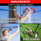 GoSports Slack Hoop Portable Basketball Game for Kids & Teens - Adjustable Height Outdoor Lawn, Beach, & Yard Game - Basketball