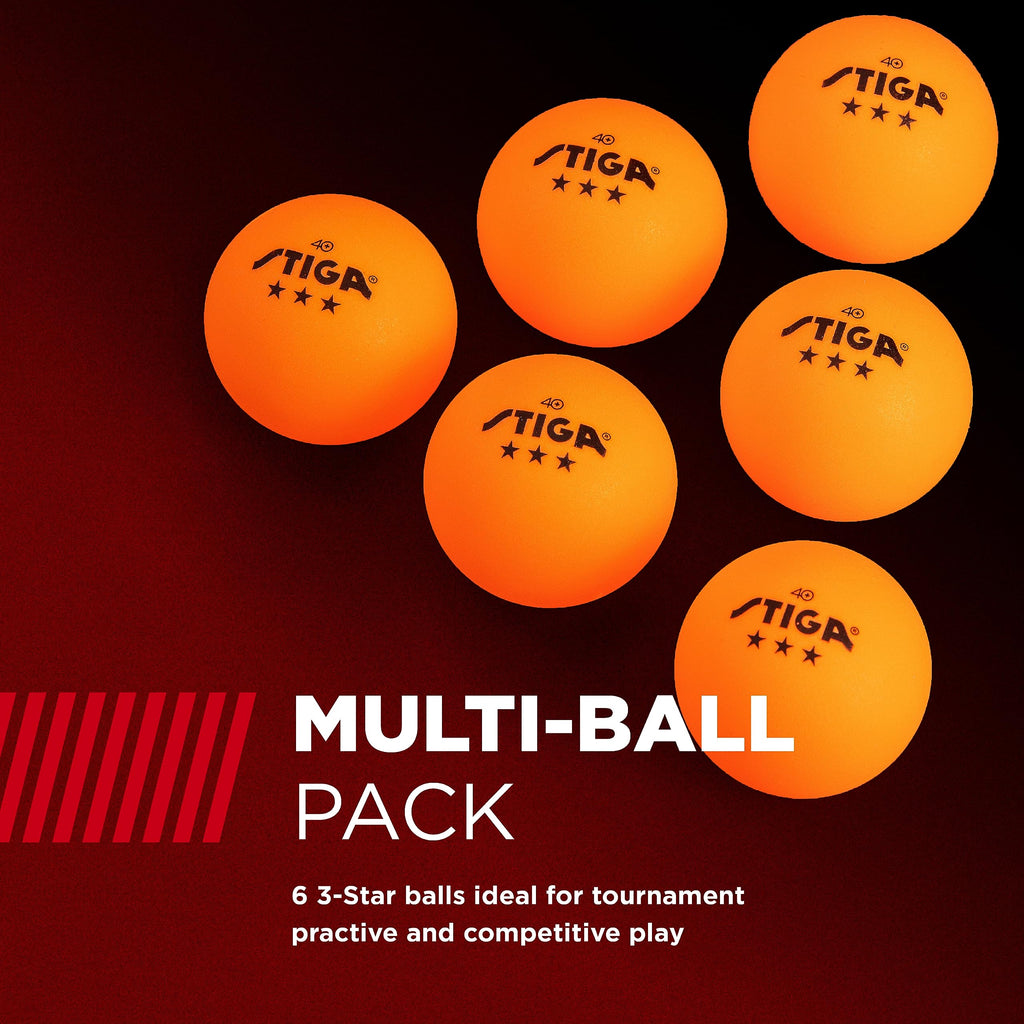 Stiga 6-Pack Orange 3 Star Table Tennis Balls  40Mm Ittf Regulation Size And Weight Ping Pong Balls