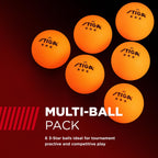 Stiga 6-Pack Orange 3 Star Table Tennis Balls  40Mm Ittf Regulation Size And Weight Ping Pong Balls