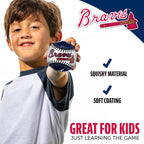 Franklin Sports Atlanta Braves Mlb Team Baseball - Mlb Team Logo Soft Baseballs - Toy Baseball For Kids - Great Decoration For D