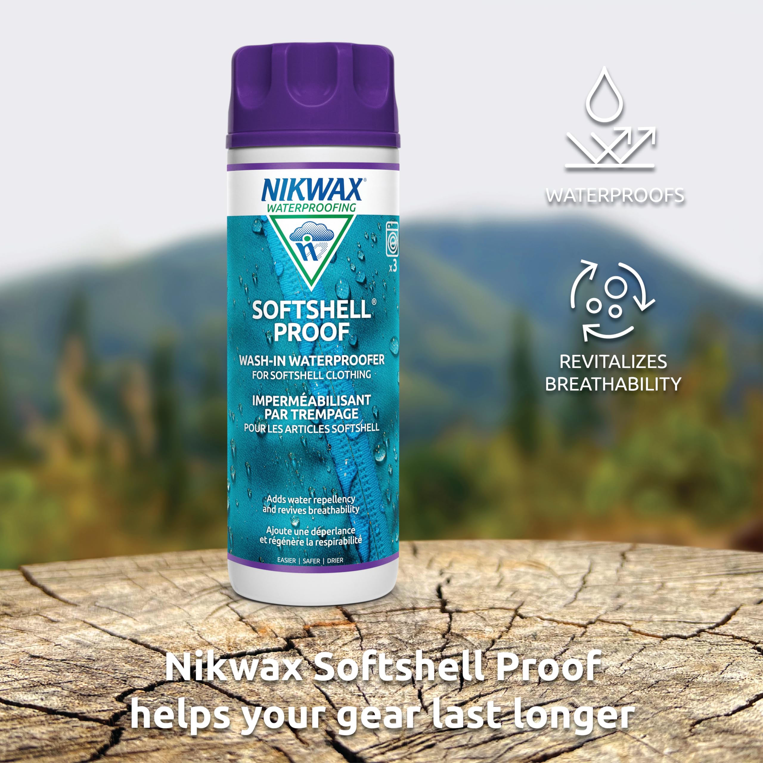 Nikwax Softshell Proof Wash-In, Unscented, 10 Fl Oz