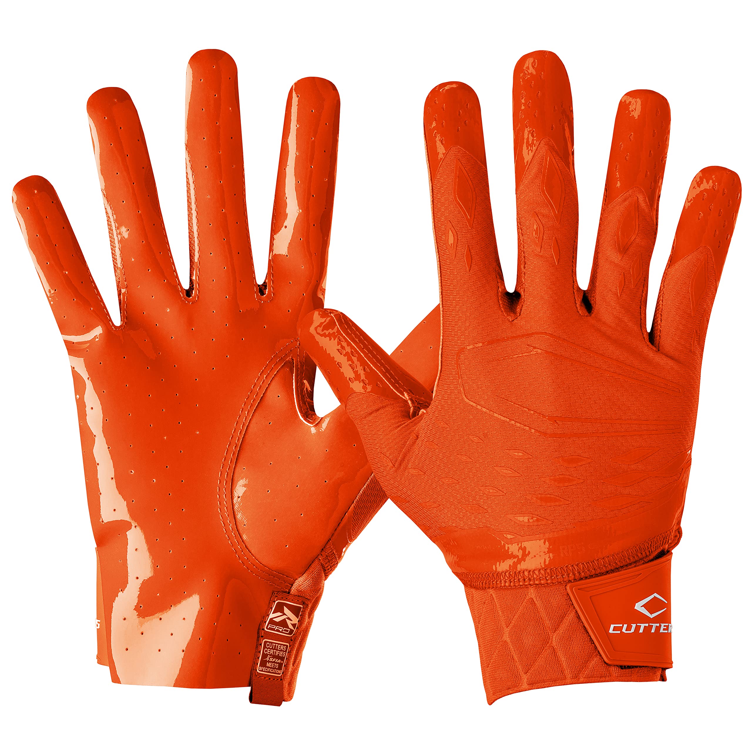 Cutters Rev Pro 5.0 Receiver Gloves Solid Orange XXXL