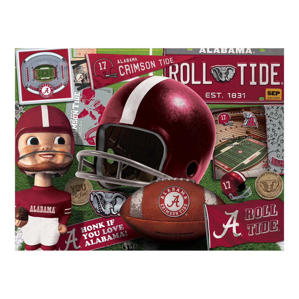 Youthefan Ncaa Alabama Crimson Tide Retro Series Puzzle - 500 Pieces, Team Colors, Large