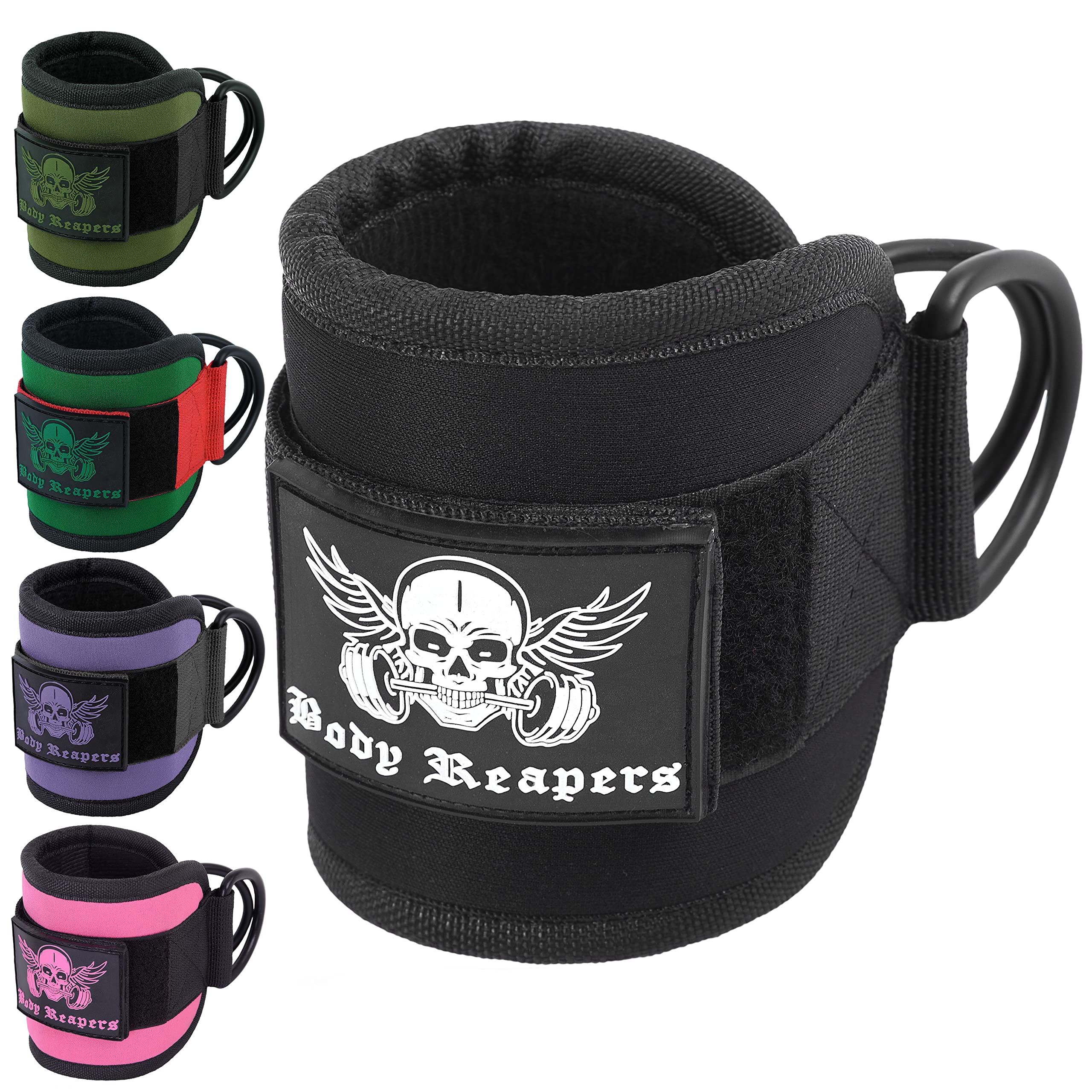 Body Reapers Gym Ankle Strap For Cable Machine, Adjustable Ankle Straps For Working Out, Neoprene Padded For Glute Kickbacks & L