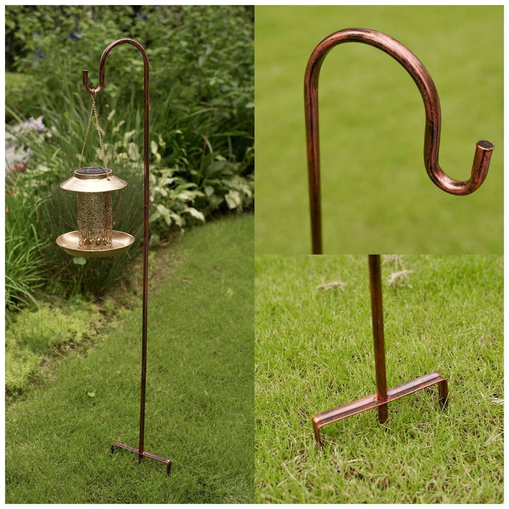 Excmark Shepherd Hook 32 Inch 12 Inch Thick Use At Weddings, Hanging Solar Lights, Lanterns, Bird Feeders, Metal Hanger Hook (Br