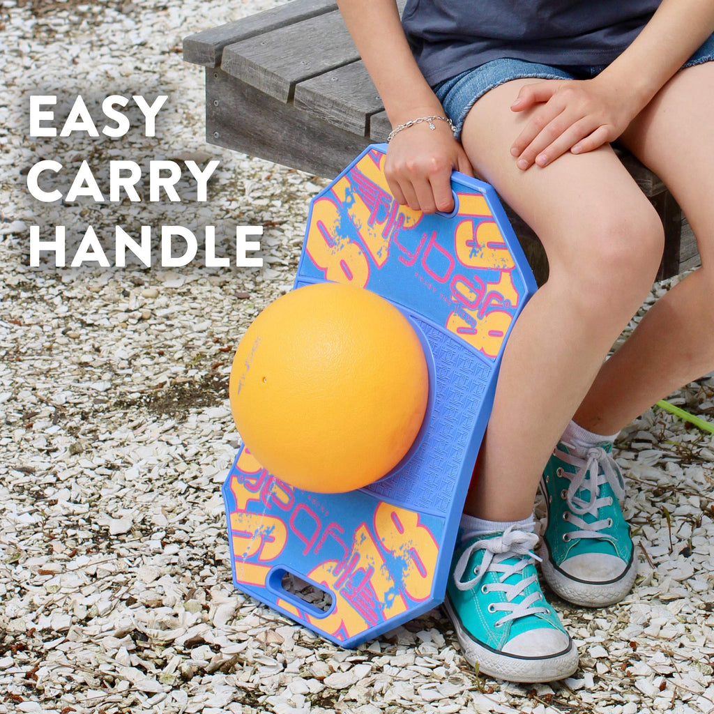 Flybar Pogo Ball For Kids, Jump Trick Bounce Board With Pump And Strong Grip Deck (Blue Dawn 2) (Fbptbx-Bd)