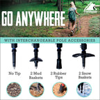 Trailbuddy Collapsible Hiking Poles - Pack Of 2 Trekking Poles For Hiking, Camping & Backpacking - Lightweight, Adjustable Alumi