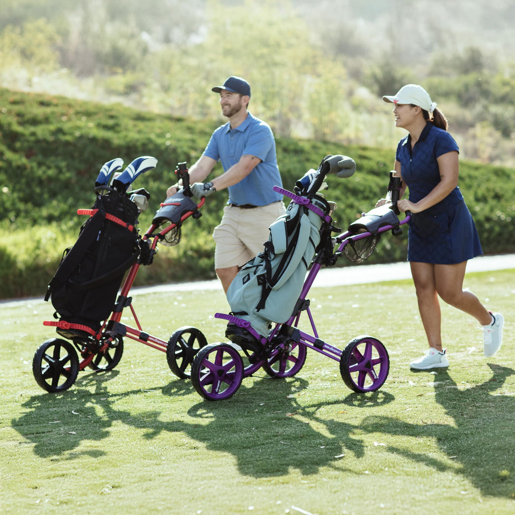 Clicgear Model 4.0 Golf Push Cart, 3-Wheel Foldable Walking Golf Cart (White)