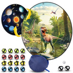 National Geographic Dart Board For Kids - Dart Ball Game Set With Lightweight 28'' Reversible Dartboard And Sticky Balls In 4 Co