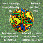 Swax Lax Lacrosse Training Ball - Indoor Outdoor Practice Less Bounce & Rebounds (1 Graffiti)