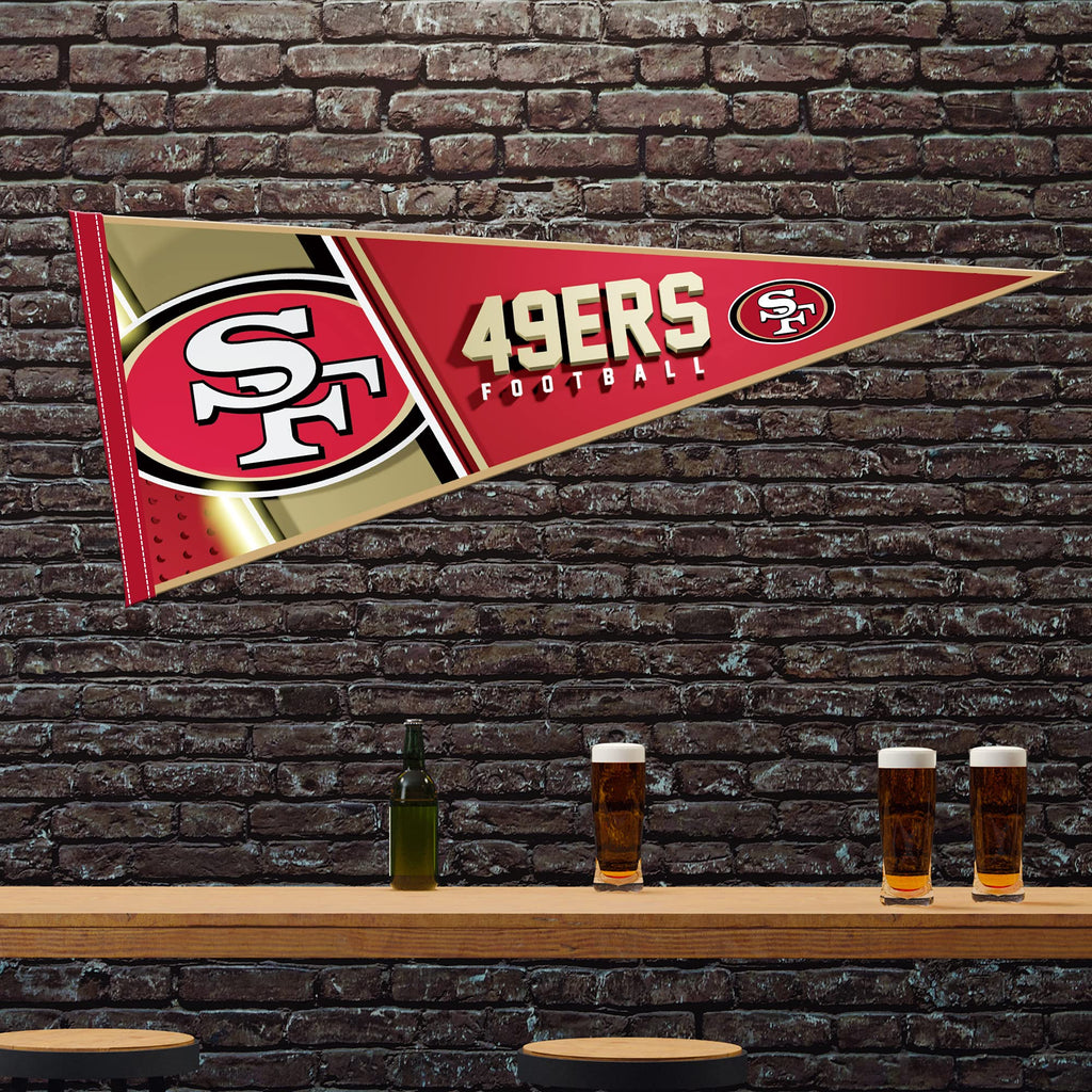 Rico Industries Nfl Football San Francisco 49Ers Primary 12'' X 30'' Felt Wall D  Cor Pennant - Great For Home/Bed Room/Man Cave