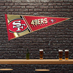 Rico Industries Nfl Football San Francisco 49Ers Primary 12'' X 30'' Felt Wall D  Cor Pennant - Great For Home/Bed Room/Man Cave